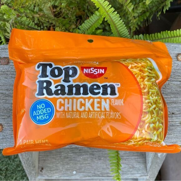 New Top Ramen Nissen Three (3) Pack Crew Socks w/Novelty Gift Packaging. Noodles - Picture 4 of 6